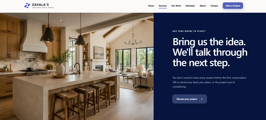 Services page preview
