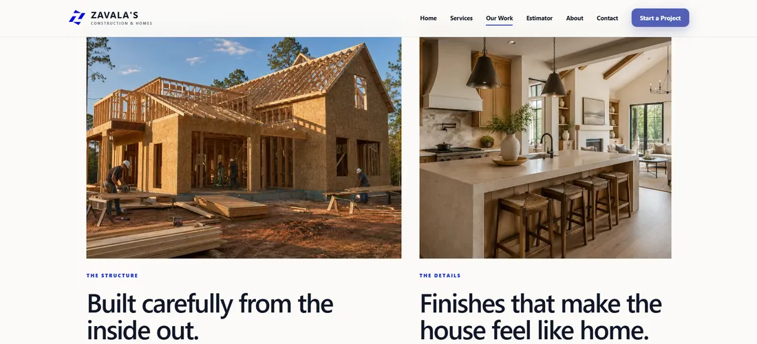 Our Work page preview